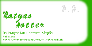 matyas hotter business card